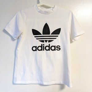 Adidas Originals white t-shirt with black trefoil logo size S (fits XS too)